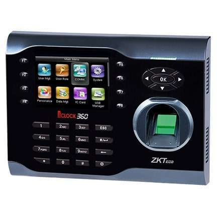 ZKTeco iClock 360 Fingerprint Time Attendance Terminal with Adapter