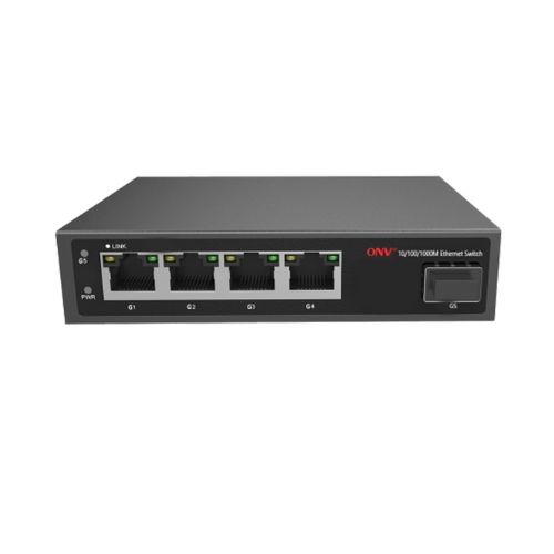 ONV 1110S-SLX-S4-A 5 Port Single Mode Dual Fiber Gigabit Media Converter