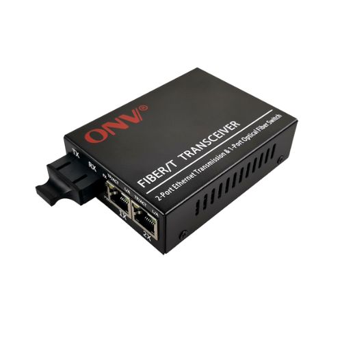 ONV 0110-MCX-S2 10 To 100 Mbps 3 Port Single Mode Dual Fiber Media Converter