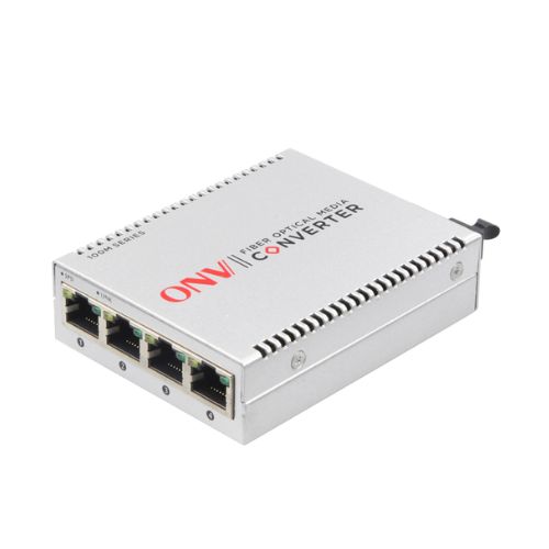 ONV 0110-MCX-S4 10 to 100Mbps 5 Port Multi Mode Dual Fiber Media Converter
