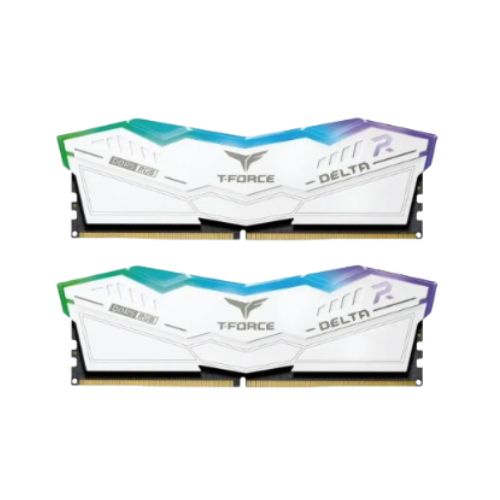 TEAM T-FORCE DELTA RGB 48GB 24GBx2 8000MHz White DDR5 Gaming RAM
