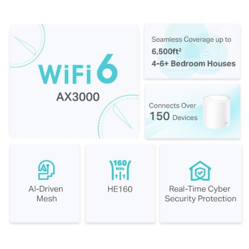 TP-Link Deco X50 AX3000 Dual Band Mesh Router (3-Pack)