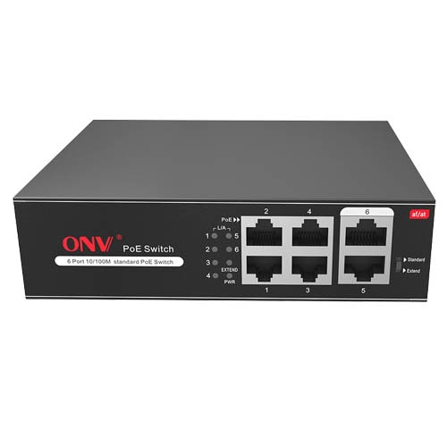 ONV-H1064PLS 6-Port PoE Switch 10M/250m Transmission
